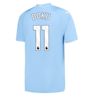 Manchester City Jeremy Doku #11 Koszulka Podstawowych 2023-24 Krótki Rękaw